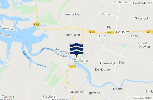 Ulrum, Netherlands tide times map