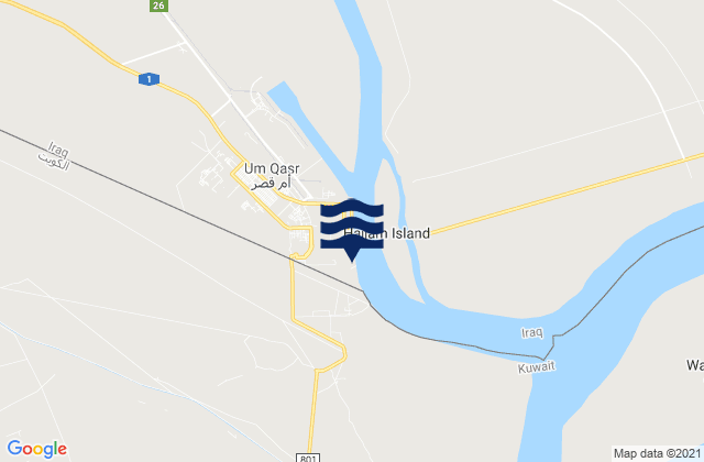 Um Qasr, Iraq tide times map