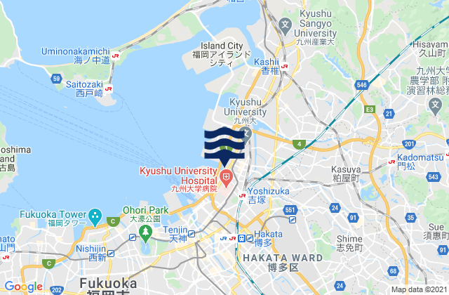 Umi, Japan tide times map