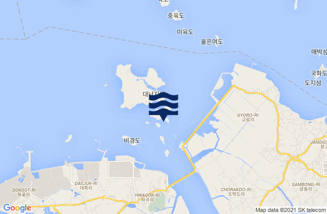 Umo-do, South Korea tide times map