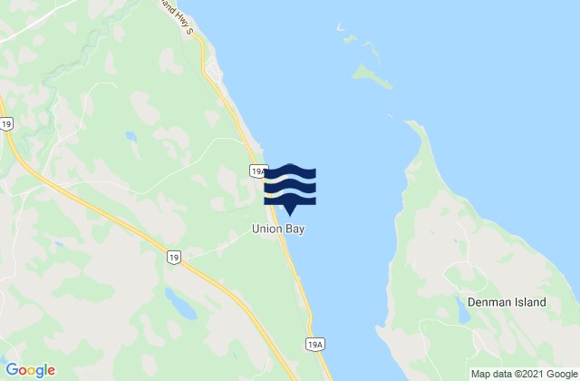 Union Bay, Canada tide times map