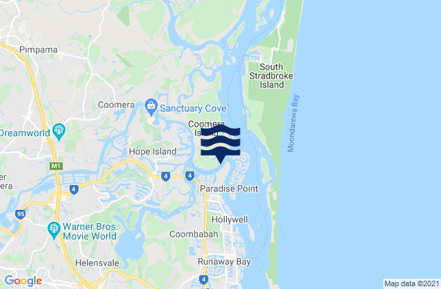 Upper Coomera, Australia tide times map
