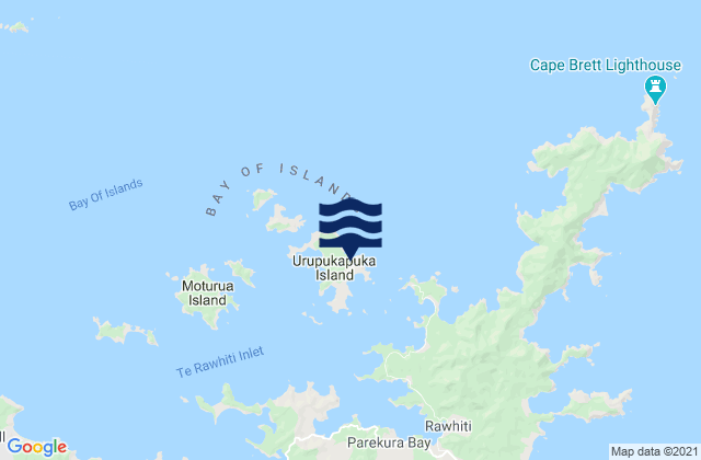 Urupukapuka, New Zealand tide times map