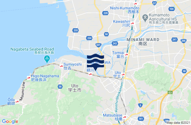 Uto Shi, Japan tide times map