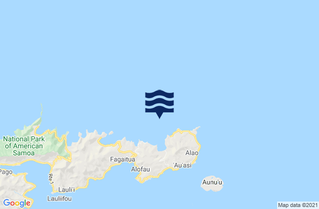 Vaifanua County, American Samoa tide times map