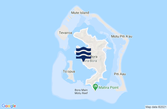 Vaitape, French Polynesia tide times map