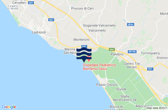 Valcanneto, Italy tide times map