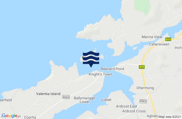 Valentia Harbour, Ireland tide times map