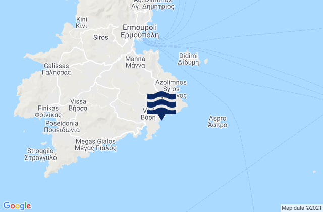 Vari, Greece tide times map