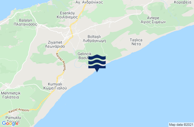 Vasili, Cyprus tide times map