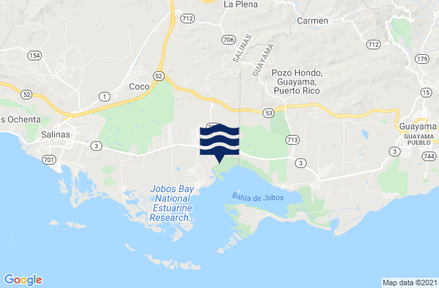Vazquez, Puerto Rico tide times map