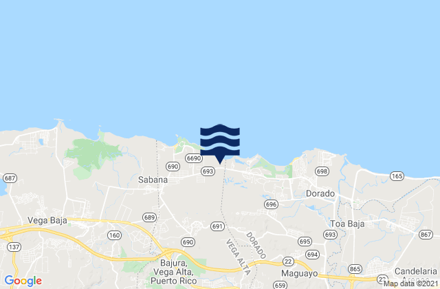 Vega Alta, Puerto Rico tide times map
