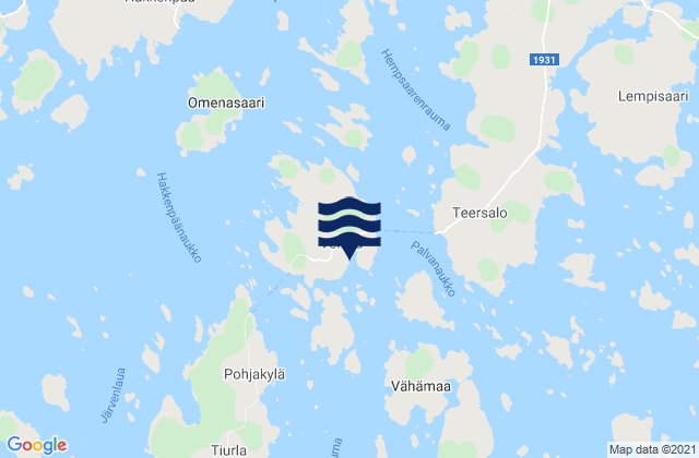 Velkua, Finland tide times map