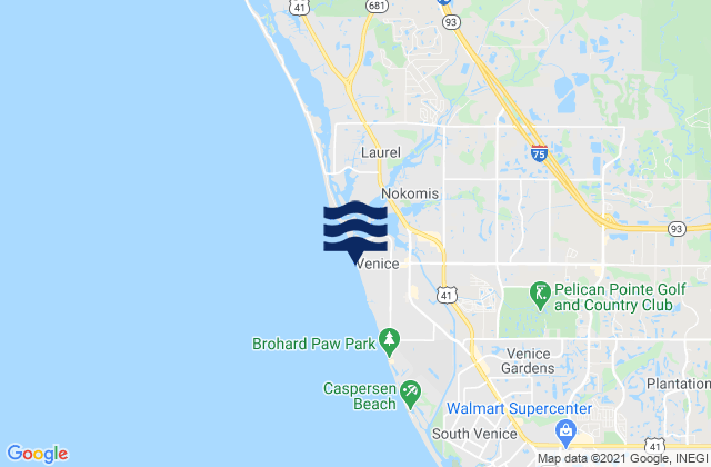 Venice Beach, United States tide chart map