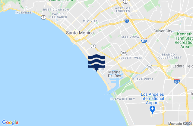Venice City Beach, United States tide chart map