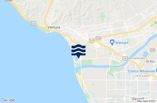 Ventura Overhead, United States tide chart map