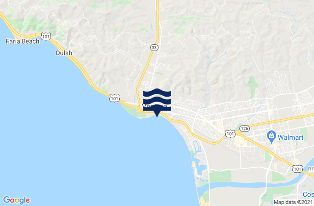 Ventura, United States tide chart map