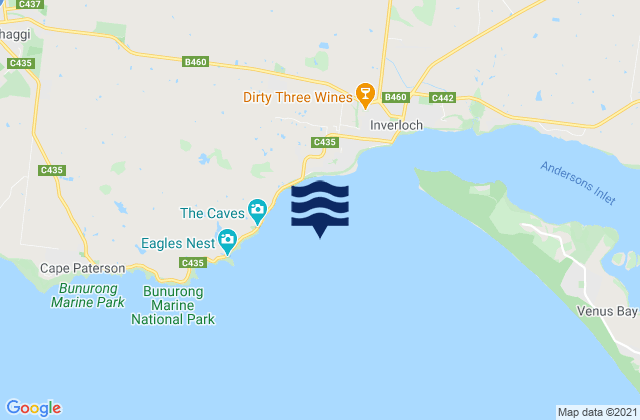 Venus Bay, Australia tide times map