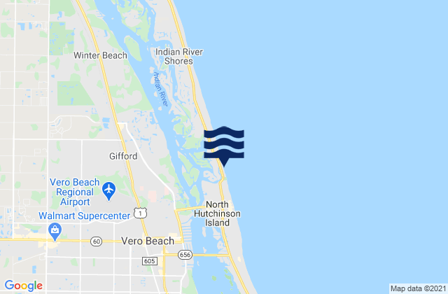 Vero Beach (ocean), United States tide chart map