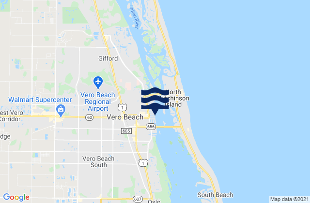Vero Beach, United States tide chart map