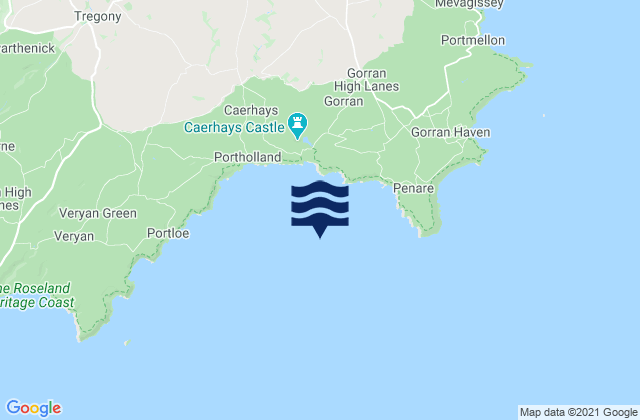 Veryan Bay, United Kingdom tide times map
