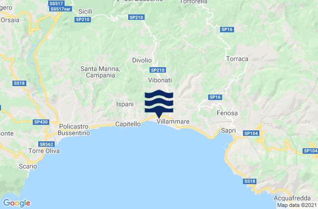 Vibonati, Italy tide times map