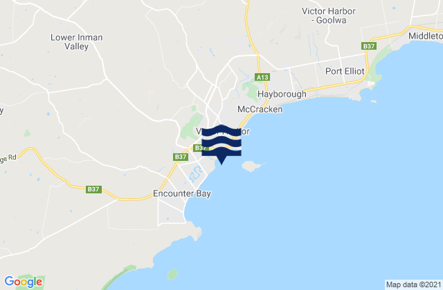 Victor Harbor, Australia tide times map