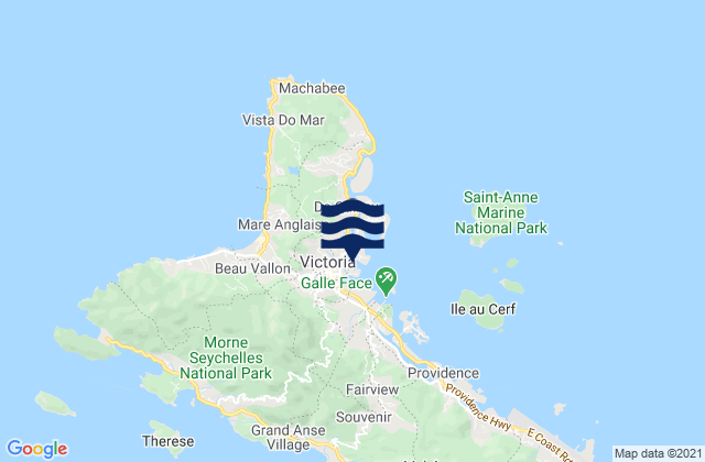 Victoria, Seychelles tide times map