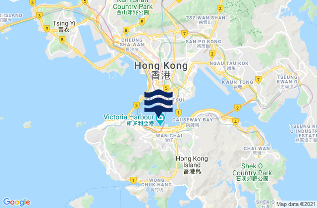 Victoria Harbour, Hong Kong tide times map