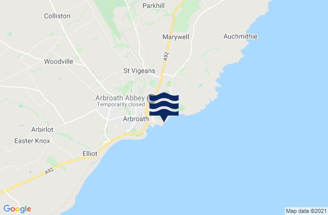 Victoria Park Beach, United Kingdom tide times map