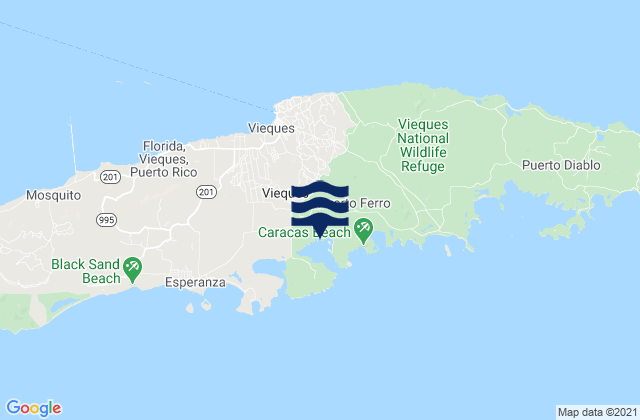 Vieques Municipality, Puerto Rico tide times map