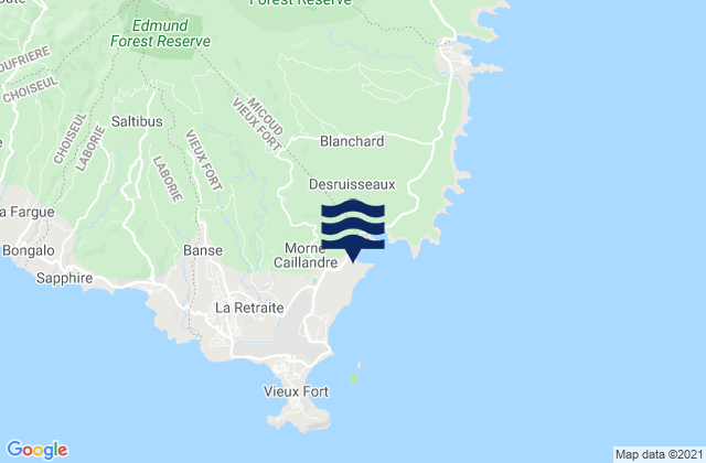 Vieux-Fort, Saint Lucia tide times map