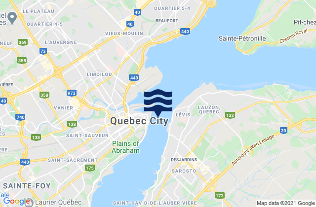 Vieux-Quebec, Canada tide times map