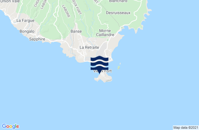 Vieux Fort, Saint Lucia tide times map