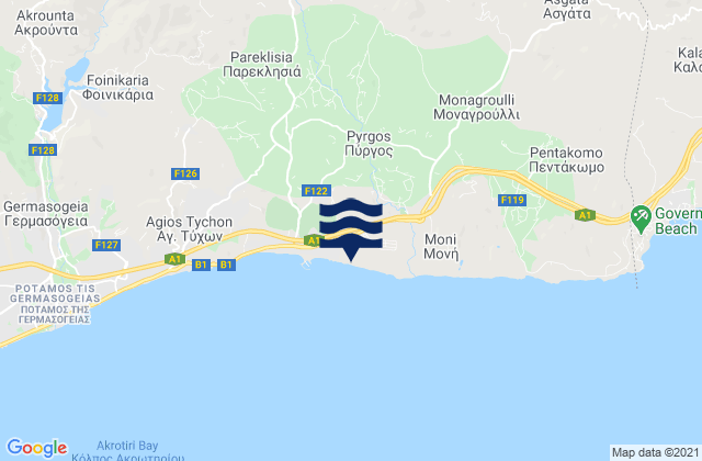 Vikla, Cyprus tide times map