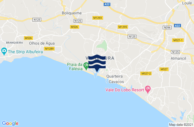 Vilamoura, Portugal tide times map