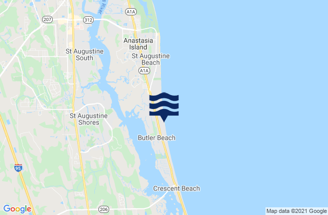 Vilano Jetty, United States tide chart map