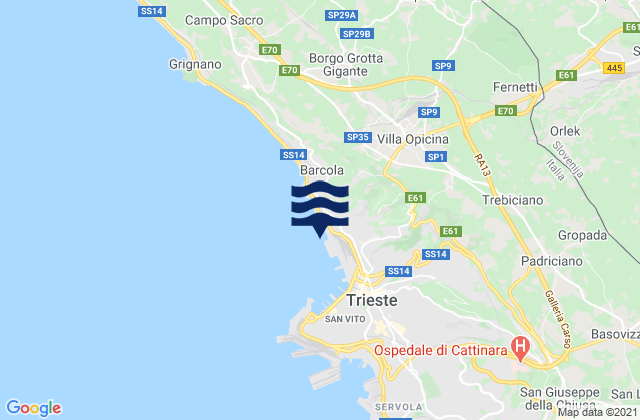 Villa Opicina, Italy tide times map