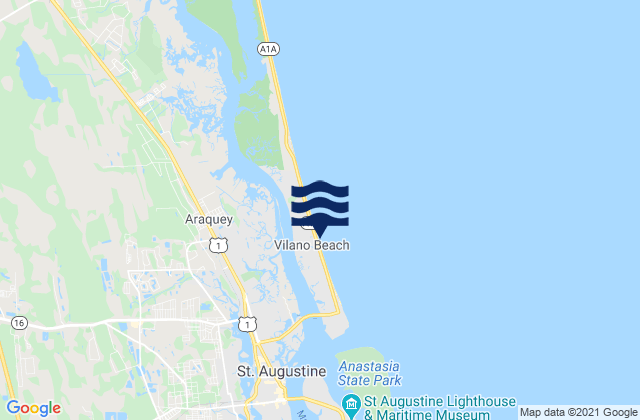 Villano Beach, United States tide chart map
