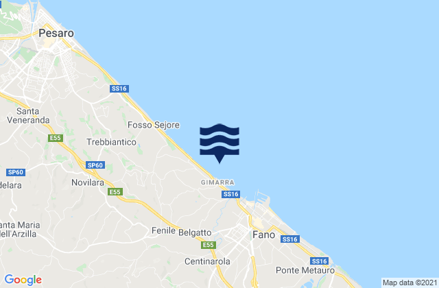 Villanova, Italy tide times map