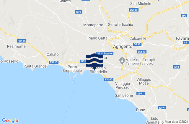 Villaseta, Italy tide times map