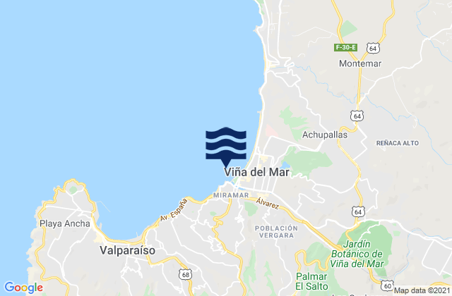 Vina del Mar, Chile tide times map