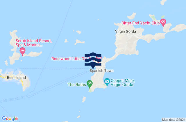 Virgin Gorda, British Virgin Islands tide times map