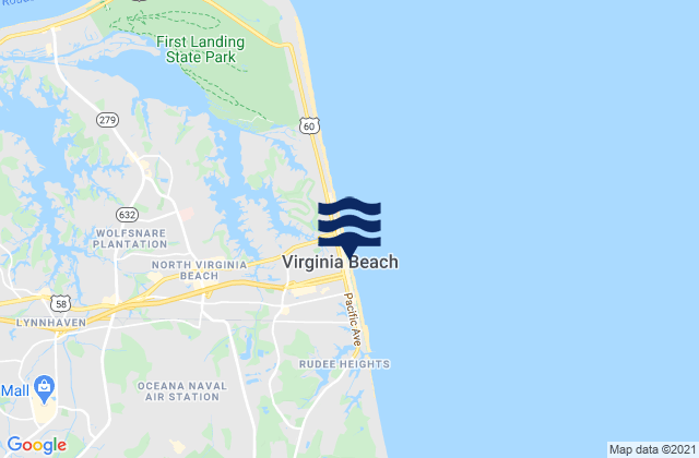 Virginia Beach, United States tide chart map