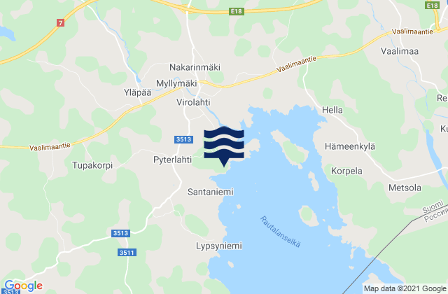 Virojoki, Finland tide times map