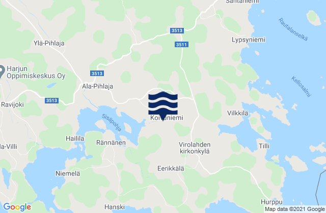 Virolahti, Finland tide times map
