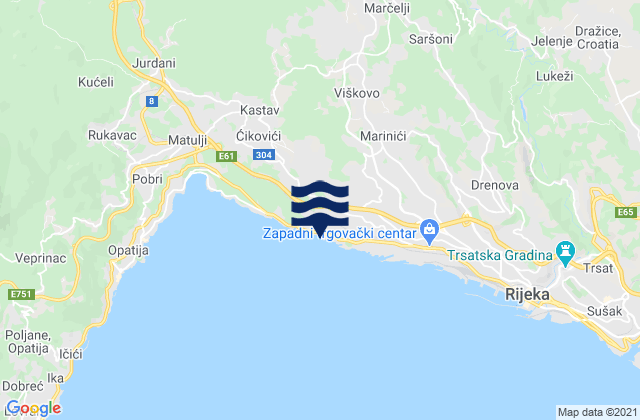 Viskovo, Croatia tide times map