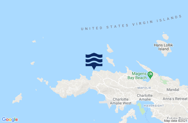 Vluck Point, U.S. Virgin Islands tide times map
