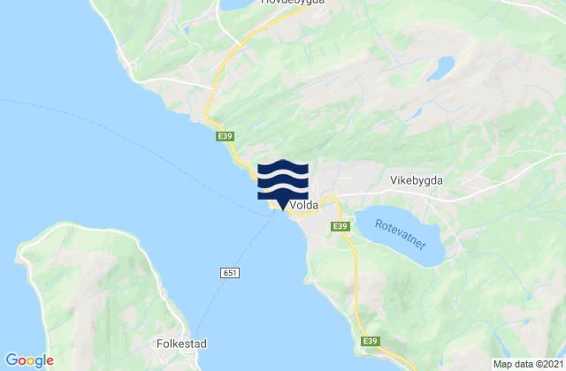 Volda, Norway tide times map