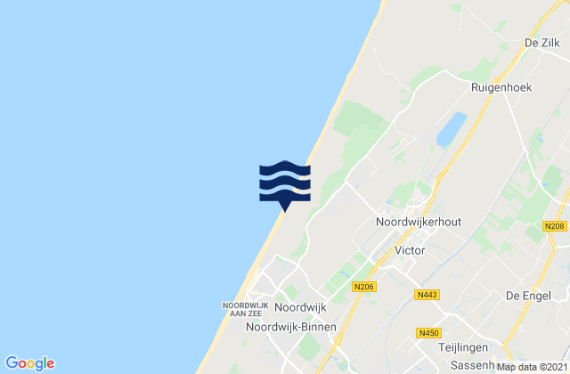 Voorhout, Netherlands tide times map